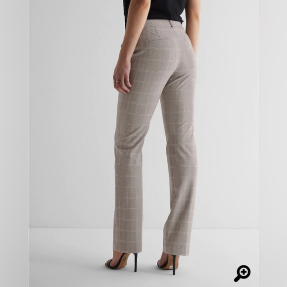 Express Editor Mid Rise Plaid Bootcut Pants - Picture 2 of 10